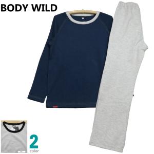 【在庫限定SALE品】パジャマ Ｌサイズ メンズ 秋冬 長袖 長ズボン BODYWILD GUNZE グンゼ 綿100％ 綿混 ダンボールニット 丸首 プルオーバー｜akishino