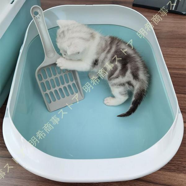 猫用 トイレ 猫 トイレ 小型 ネコ 軽量 軽い コンパクト 猫砂 飛び散り防止 ネコトイレ 本体 ...