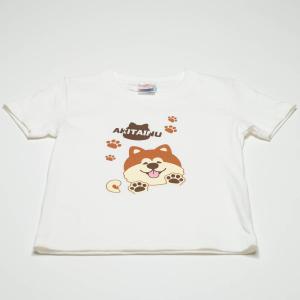 フルゥール 秋田犬足あとTシャツ （キッズ用90サイズ） : 秋田県物産