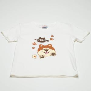 フルゥール 秋田犬足あとＴシャツ （キッズ用90サイズ）｜akita-bussan