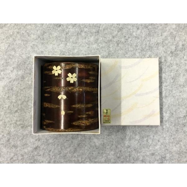 仙北市角館　八柳　樺細工　茶筒 平150g無地桜