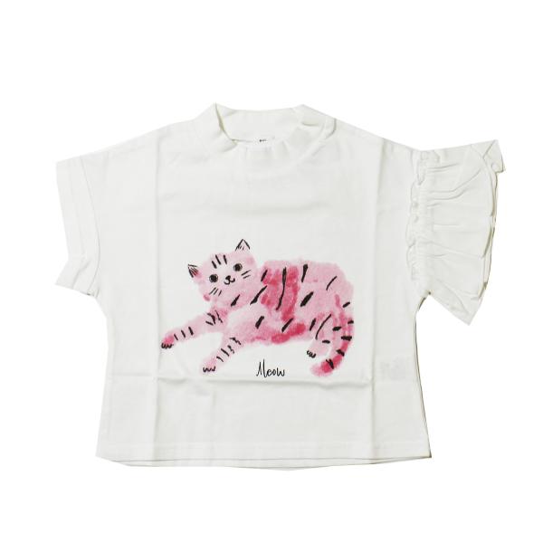 半袖Ｔシャツ ネコアシンメトリー キッズ ジュニア 子供服 女の子 エヌエイチティー NHT 100...