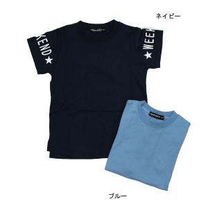 半袖Tシャツ キッズ 袖ロゴ プリント 子供服 男の子 女の子 グランド ホープス 110cm 120cm メール便OK TS7｜akitaoutlet