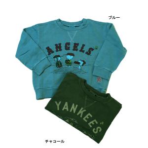 長袖トレーナー MLB PEANUTS コラボ スヌーピー 製品染め 裏毛 子供服 男の子 女の子 ブリーズ BREEZE 110cm 50%OFF 1点のみメール便OK FW20｜akitaoutlet