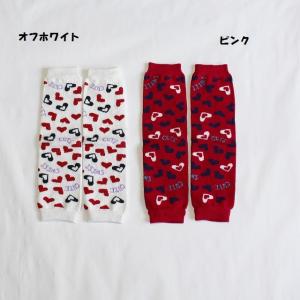 子供用靴下 女の子 ハート柄レッグウォーマー アンパサンド
