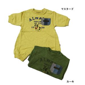 カバーオール デニムポケット プリント 長袖 ベビー 子供服 男の子 女の子 エフオーキッズ F.O.KIDS 60cm 70cm 50%OFF メール便OK FW7｜akitaoutlet