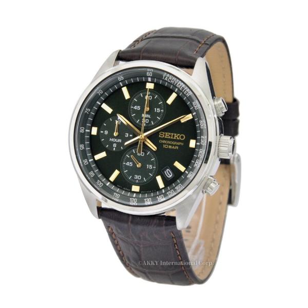 セイコー SEIKO 腕時計 クオーツ 海外モデル クロノグラフ グリーン文字盤 SSB385P1 ...