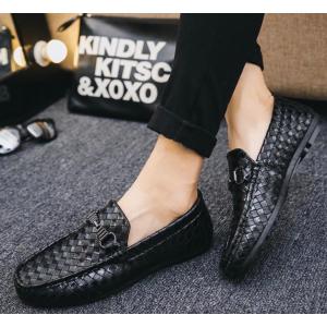 チェック柄ドライビングシューズ スリッポン ローファー