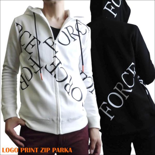 フルジップパーカー 英字 ロゴ カットソー フード ZIPパーカー クロス 長袖パーカー ユニセック...