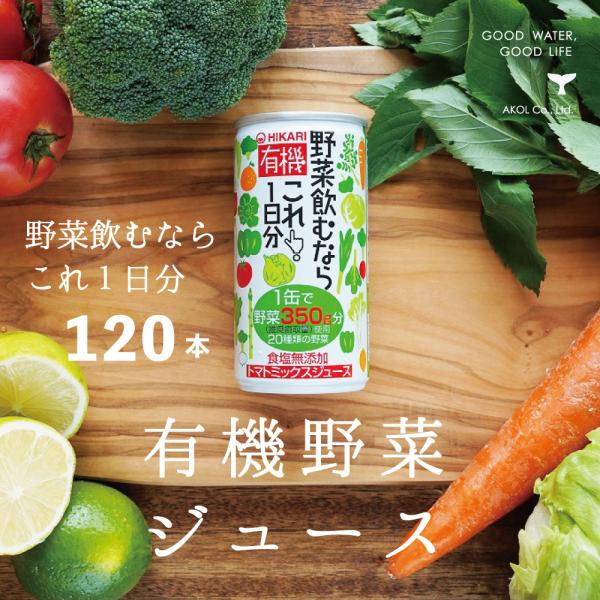 野菜ジュース 120本 4ケース 有機野菜 野菜飲むならこれ1日分 190g まとめ買い 光食品 有...