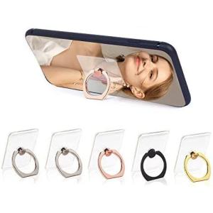 スマホリング 透明 ホールドリング バンカーリング　360度回転 落下防止 車載ホルダー対応 iPhone Android多機種対応 5個入り