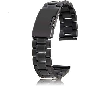 腕時計 ベルト 20mm ステンレス 黒 3連 直カン : パープルヘイズ