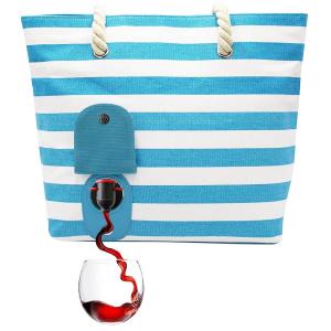 ワインバッグ トートバッグ ドリンクディスペンサーバッグ ポルトヴィーノ ターコイズ・ホワイト 約1.5L ドリンク PortoVino Beach Wine Tote Turquoise/White｜akt8