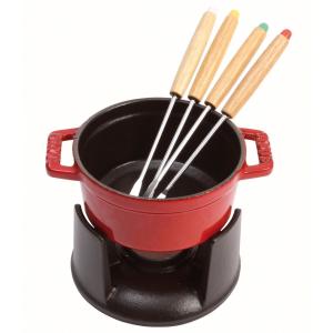 ストウブ ミニ フォンデュセット レッド 約２３０ｍｌ チョコレートフォンデュ チーズフォンデュ Staub Chocolate 900 25qt Mini Set 新作販売 Cherry Fondue