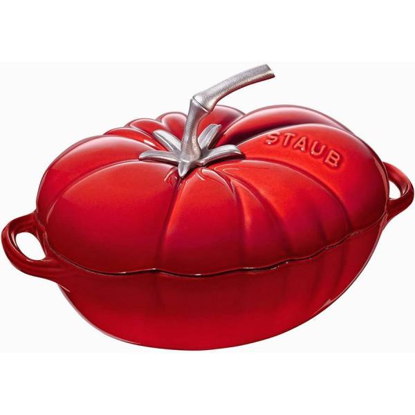 ストウブ ココット トマト鍋 約2.8L 蓋付 エナメルキャスト レッド Staub Tomato ...