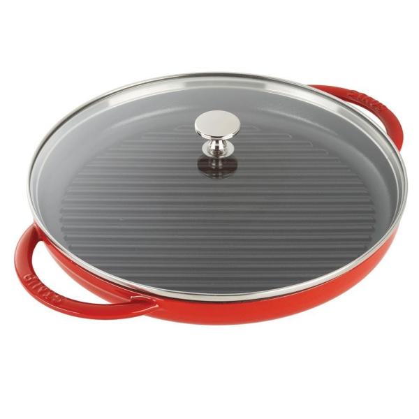 ストウブ スチームグリル チェリーレッド 30cm Staub Cast Iron 12inch R...