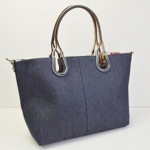 ハンドバッグ ショルダーバッグ トートバッグ ３wayバッグ デニムバッグ 飾り金具付 ビンドリヘンド ポシェット付 ２点セット ベージュ No 9927 D Handbag