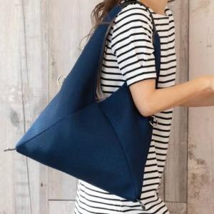 トートバッグ ショルダーバッグ メッシュ柄 三角バッグ 2wayバッグ No 2 ネイビー ポーチ付