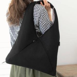 トートバッグ ショルダーバッグ メッシュ柄 三角バッグ 2wayバッグ No 2 ブラック ポーチ付