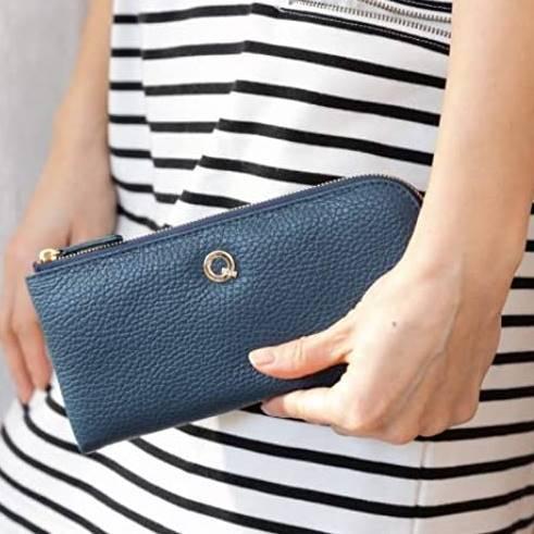 長財布 イタリアンレザー L字ファスナー Rimini-long リミニロング ネイビー レディース...