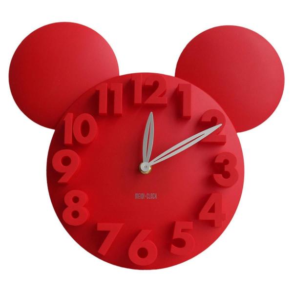 掛け時計 壁掛け 時計 壁掛け ディズニー ミッキーマウス 置き時計 かわいい時計 クォーツ レッド...
