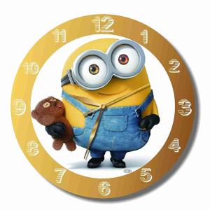 ミニオンズ 掛時計 怪盗グルー ディズニーワールド掛時計 ウオールクロック 壁掛け 時計 置き時計 かわいい時計 Minions Handmade