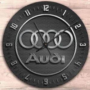 アウディ掛時計 掛時計 ウオールクロック 壁掛け時計 名車時計 Audi Round Wall Clock おしゃれ時計 直径28cm エンブレム時計 ロゴマーク時計｜akt8