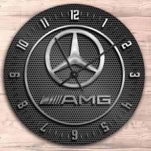 メルセデスAMG掛時計 掛時計 ウオールクロック 壁掛け時計 名車時計 AMG Round Wall Clock おしゃれ時計 直径28cm エンブレム時計 ロゴマーク時計｜akt8