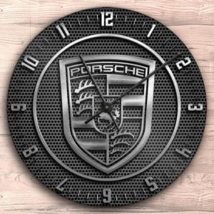 ポルシェ掛時計 掛時計 ウオールクロック 壁掛け時計 名車時計 Porsche Round Wall Clock おしゃれ時計 直径28cm エンブレム時計 ロゴマーク時計