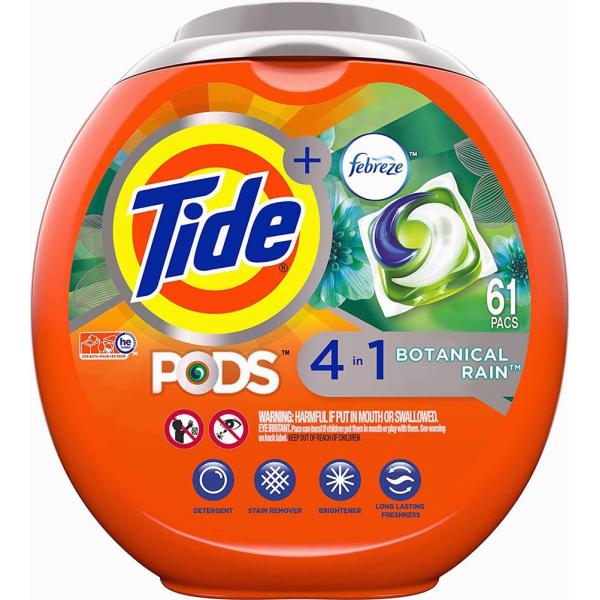 タイド 洗濯洗剤 Tide PODS ボタニカルレインの香り ジェルボール 61個入 2セット(12...