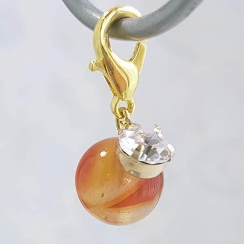 カーネリアン キラキラチャーム 天然石 パワーストーン バッグチャーム キーホルダー スマホアクセサ...