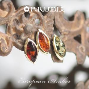 天然石　ゴールドピアス　琥珀　リーフデザイン　ジュエリー　アンバー　ゆうパケット　パワーストーン　ラッピング　プレゼント　gold　5ツ星　ak２４２２