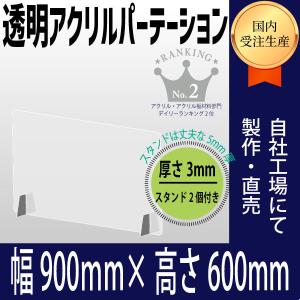 アクリル製パーテーション　幅900×高さ600　アクリルパーテーション