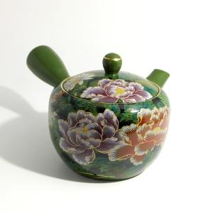 おしゃれ 急須新回転急須 使いやすい 緑色 ステンレス製の固定式茶こしアミ付