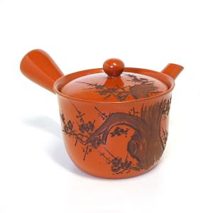 万古焼 急須 茶器 森伊呂久 伊呂久作 桐箱入り ステンレス製の固定式