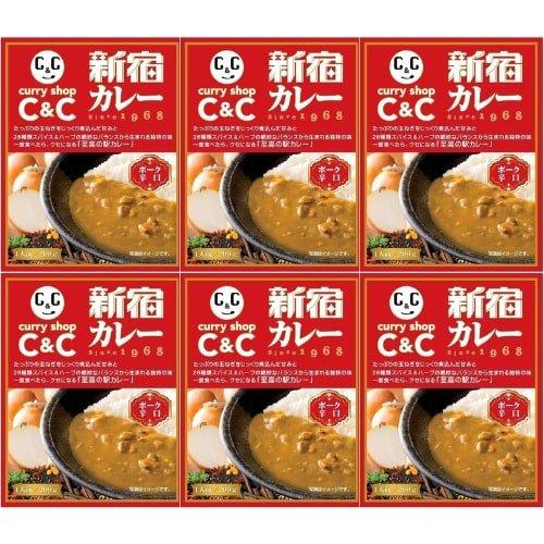 新宿カレー カレーショップC&amp;C ポーク 辛口 200g 6個 レトルト 京王 駅カレー (6個)