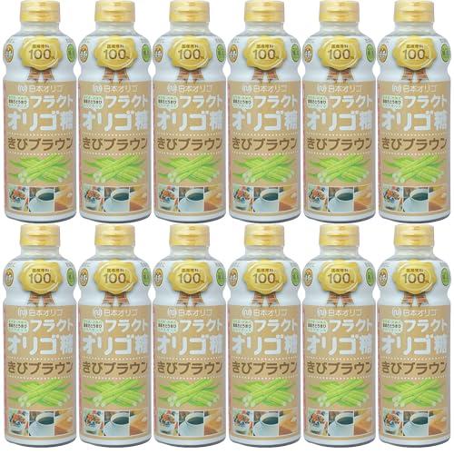日本オリゴ フラクトオリゴ糖 きびブラウン 700g 12本 シロップ 液体 無添加 国産 オリゴ糖...