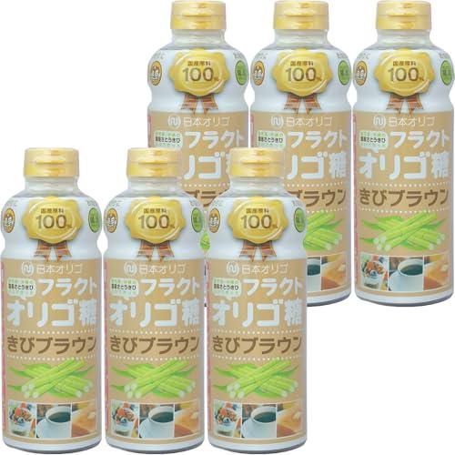 日本オリゴ フラクトオリゴ糖 きびブラウン 700g 6本 シロップ 液体 無添加 国産 オリゴ糖 ...