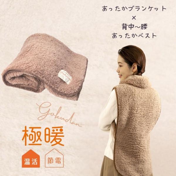 背中 冷える 対策 あったか グッズ 着る毛布 ベスト 膝掛け 大判 冷え性 昼寝 極暖ブランケット...
