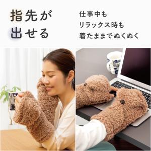 手袋 指先が出る 指なし あったか手袋 レディ...の詳細画像4