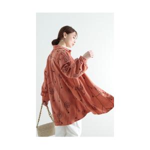 レディース トップス ブラウス シャツ オレン...の詳細画像2
