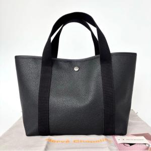 Herve Chapelier　エルベシャプリエ　604G　スクエアトート M　トートバッグ　ブラック　リュクスライン　スクエア　ミディアム　【中古】