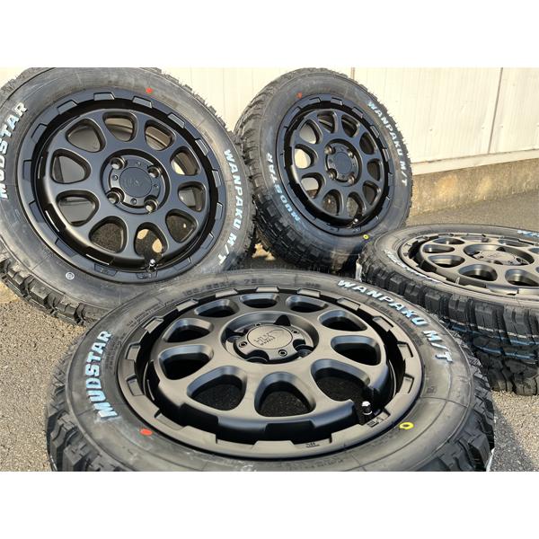 オフロードカスタム!! 14インチ 4.5j+43 155/65R14 新品 4本 タイヤホイールセ...