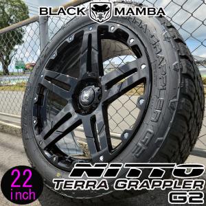 新作 タイタン アルマダ Black Mamba BM517 22インチマッドタイヤホイール 国産 NITTO TERRA GRAPPLER G2 285/45R22｜aladdin-wheels