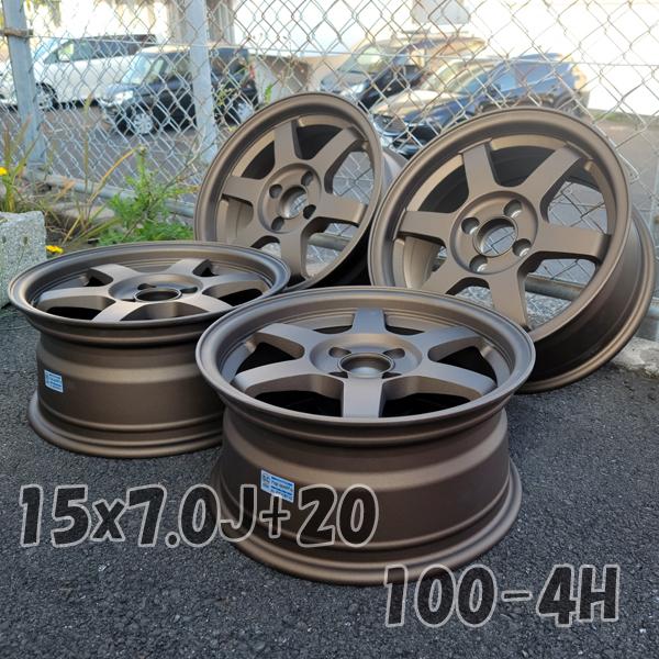 15 x 7J +20 PCD100 4H 4穴 新品 15インチ 7.0J pcd 100 7j ...