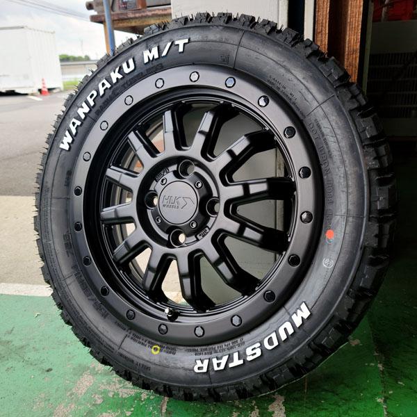 155/65R14 14インチ タイヤホイール 4本セット マッドスター ワンパク MT ホワイトレ...