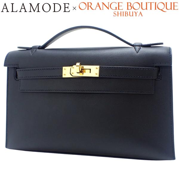 HERMES(エルメス) ポシェットケリー ブラック黒 スイフト ゴールド金具 Y刻印 ハンドバッグ...