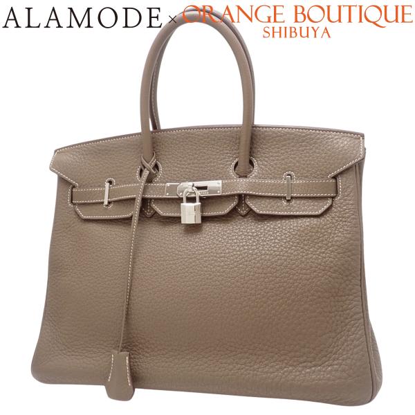 HERMES(エルメス) バーキン35 エトゥープ グレージュ トリヨンクレマンス シルバー金具 □...