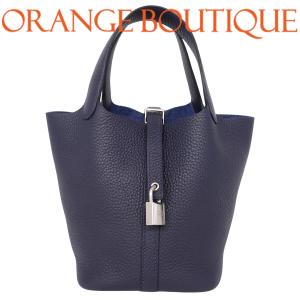 HERMES(エルメス) ピコタンロックPM ブルーニュイ ブルー青 ネイビー紺 トリヨンクレマンス シルバー金具 K刻印 40101857716【アラモード】