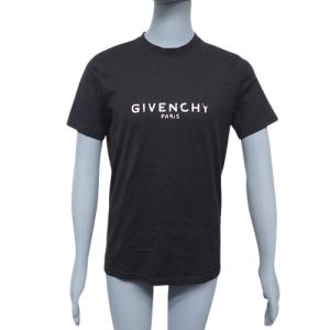GIVENCHY(ジバンシー) ロゴプリント Tシャツ トップス  半袖 S コットン ブラック黒 ...